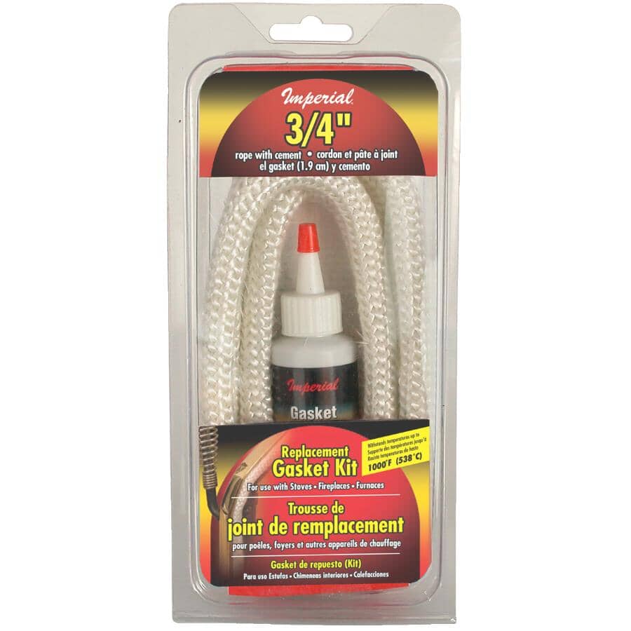 Fiberglass Gasket Rope Kit - 3/4" x 6.25', Round, White