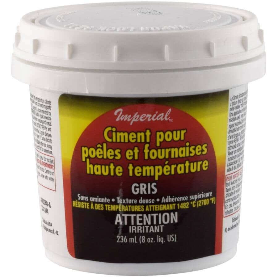Hi-Temp Stove & Furnace Cement - 236 ml, Grey