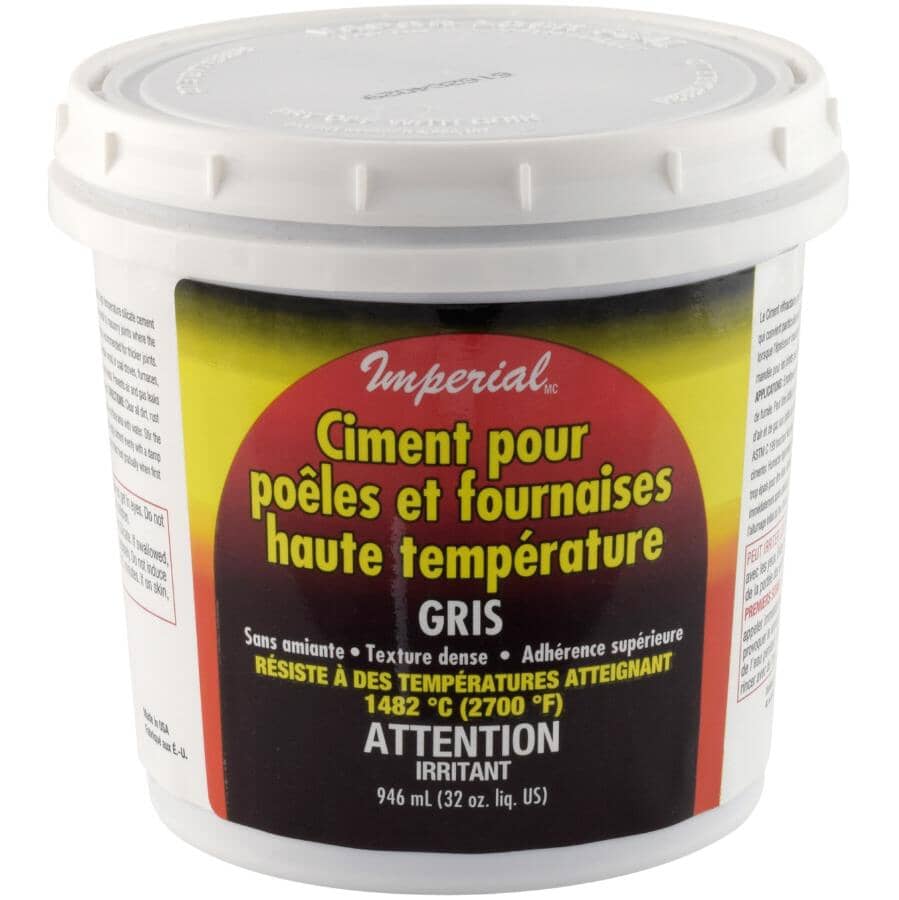 Hi-Temp Stove & Furnace Cement - 946 ml, Grey