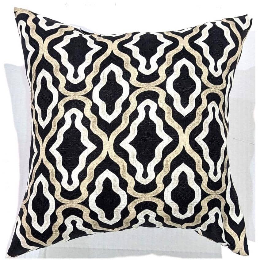 16" Square Throw Pillow - Brown Geometric