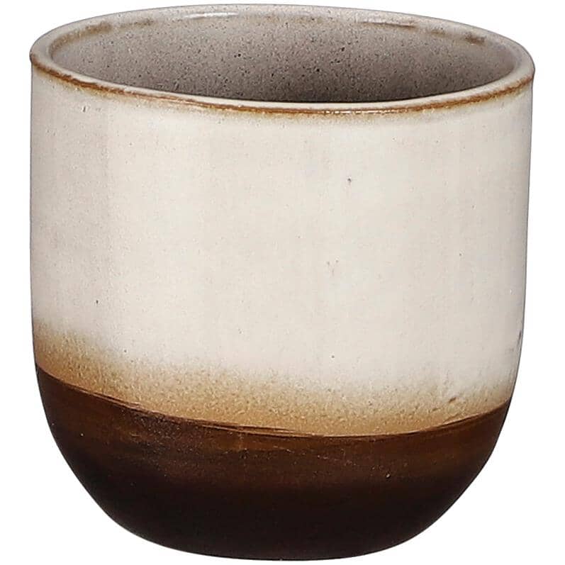 4.7" Nora Pot Ceramic Planter - Glaze Off White-Terracotta
