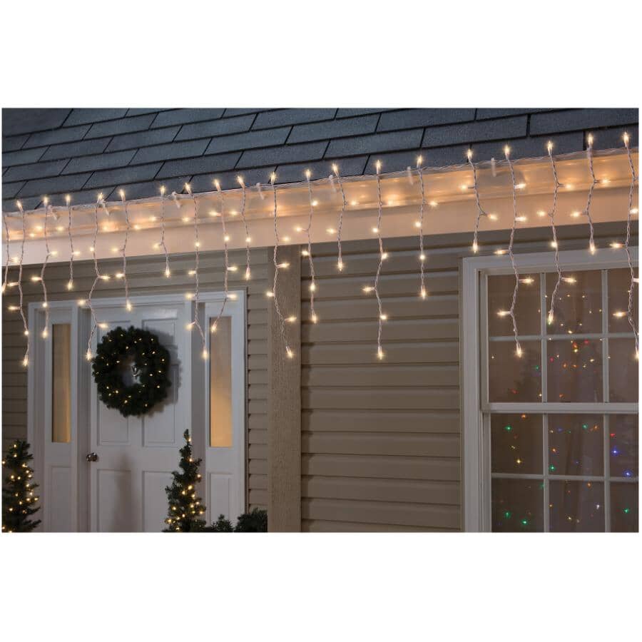 Incandescent Icicle Light Set - Clear, 150 Lights