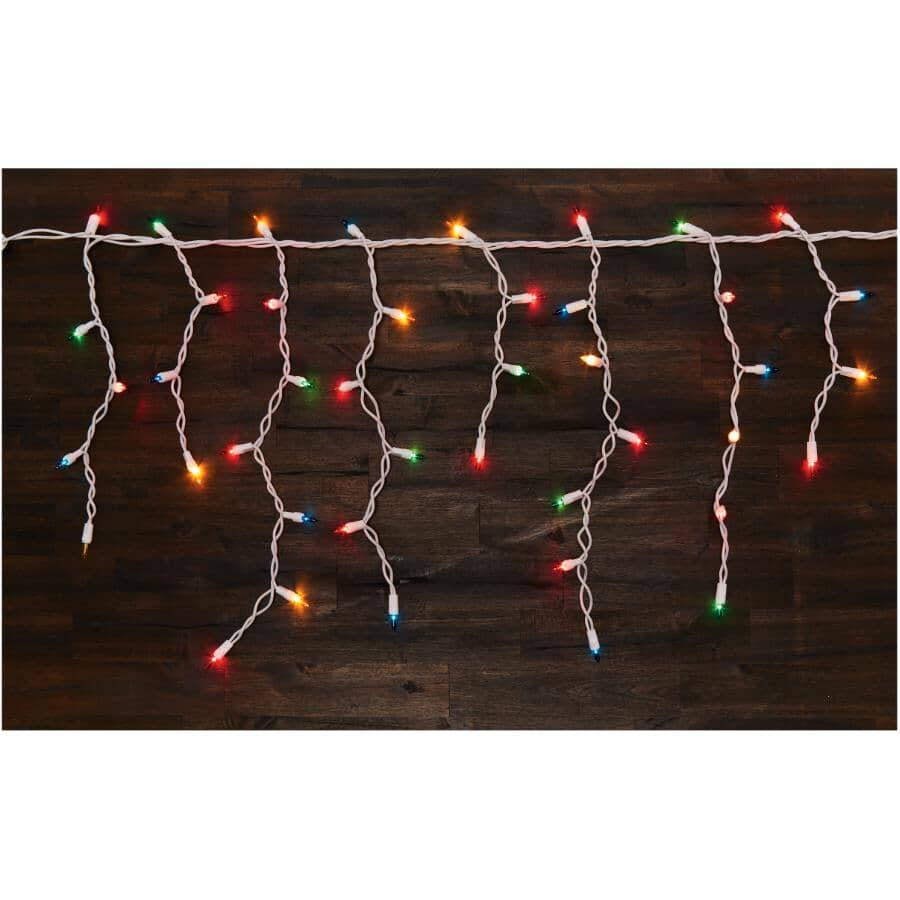 Incandescent Icicle Light Set - Multi-Colour, 150 Lights
