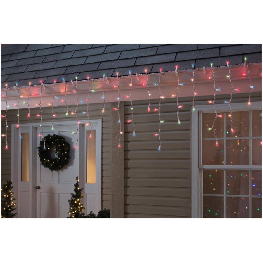 Incandescent Icicle Light Set - Multi-Colour, 150 Lights