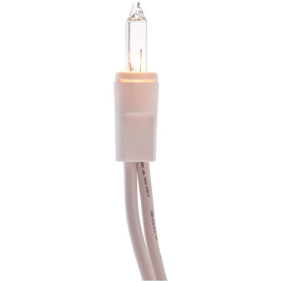 Incandescent Mini Light Set with White Wire - Clear, 100 Lights