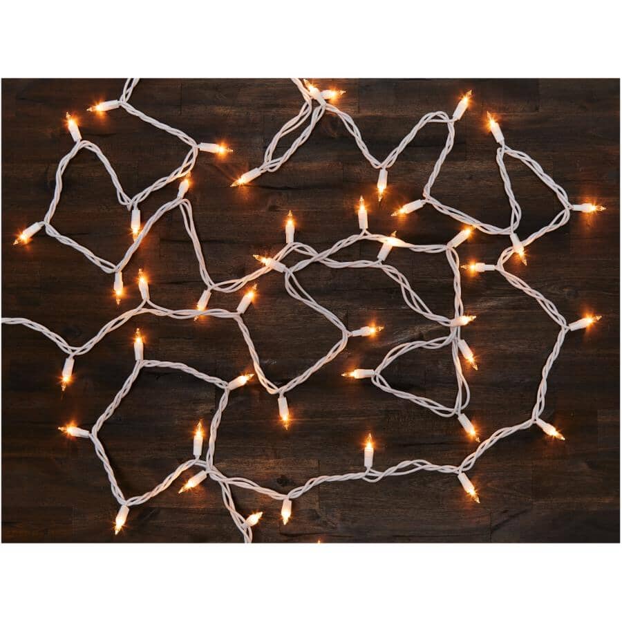 Incandescent Mini Light Set with White Wire - Clear, 50 Lights