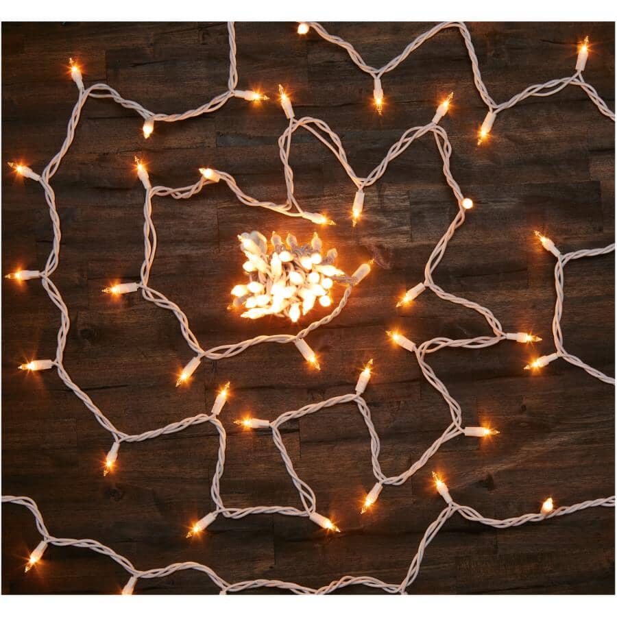 Incandescent Mini Light Set with White Wire - Clear, 100 Lights