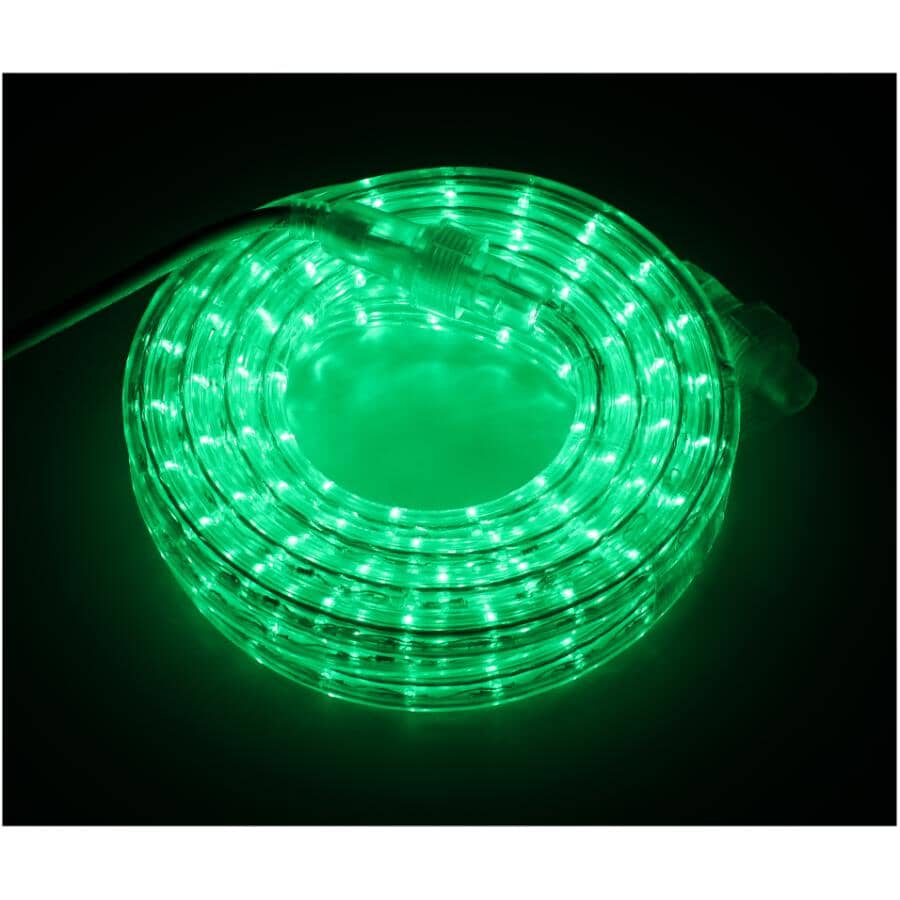 LED Round Rope Light - Green, 15'
