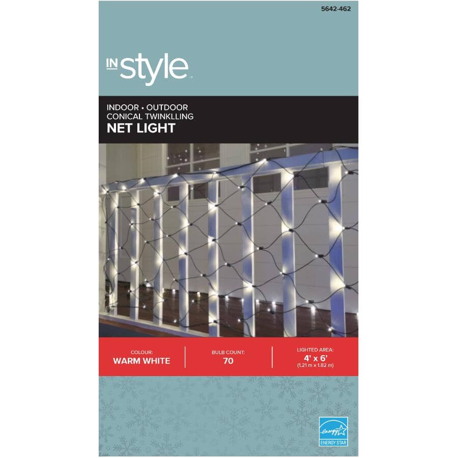 Twinkling Net 5 mm Light Set - Warm White, 70 LEDs