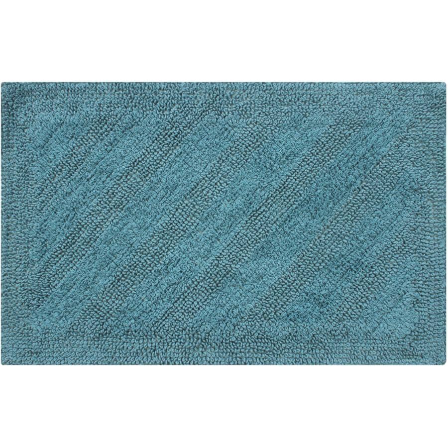 Kensley Cotton Bath Mat - Teal, 18" x 28"