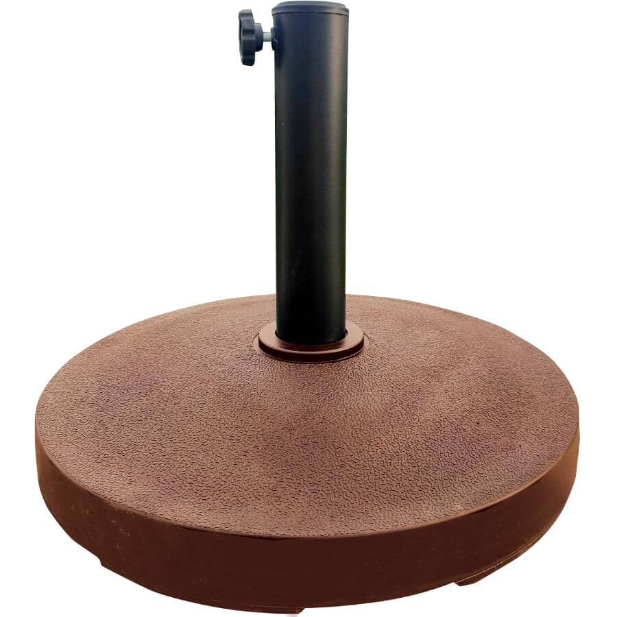 16.5" Round Cement Umbrella Base - Brown