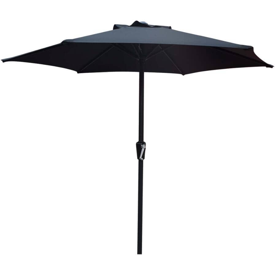 7' Crank Market Umbrella - Black