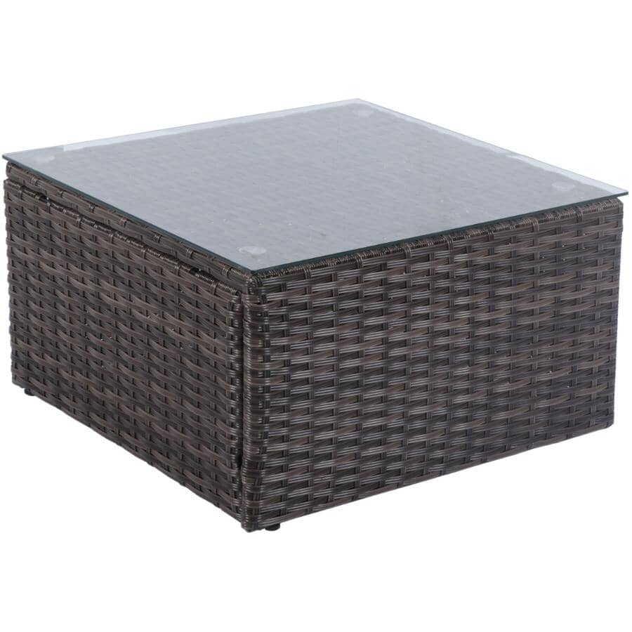 Blue L-Shape Sectional Set with Cushions, Coffee Table & Ottoman - 3 Piece