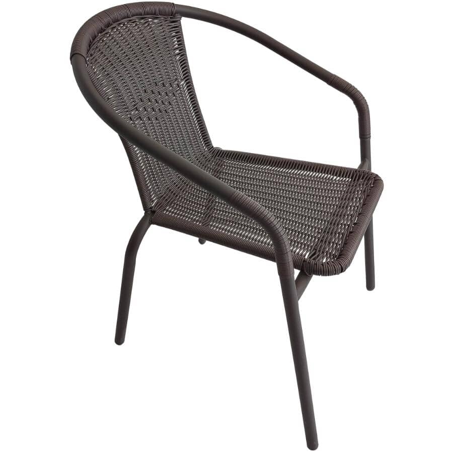 Brown Wicker Steel Frame Bistro Set - 3 Piece