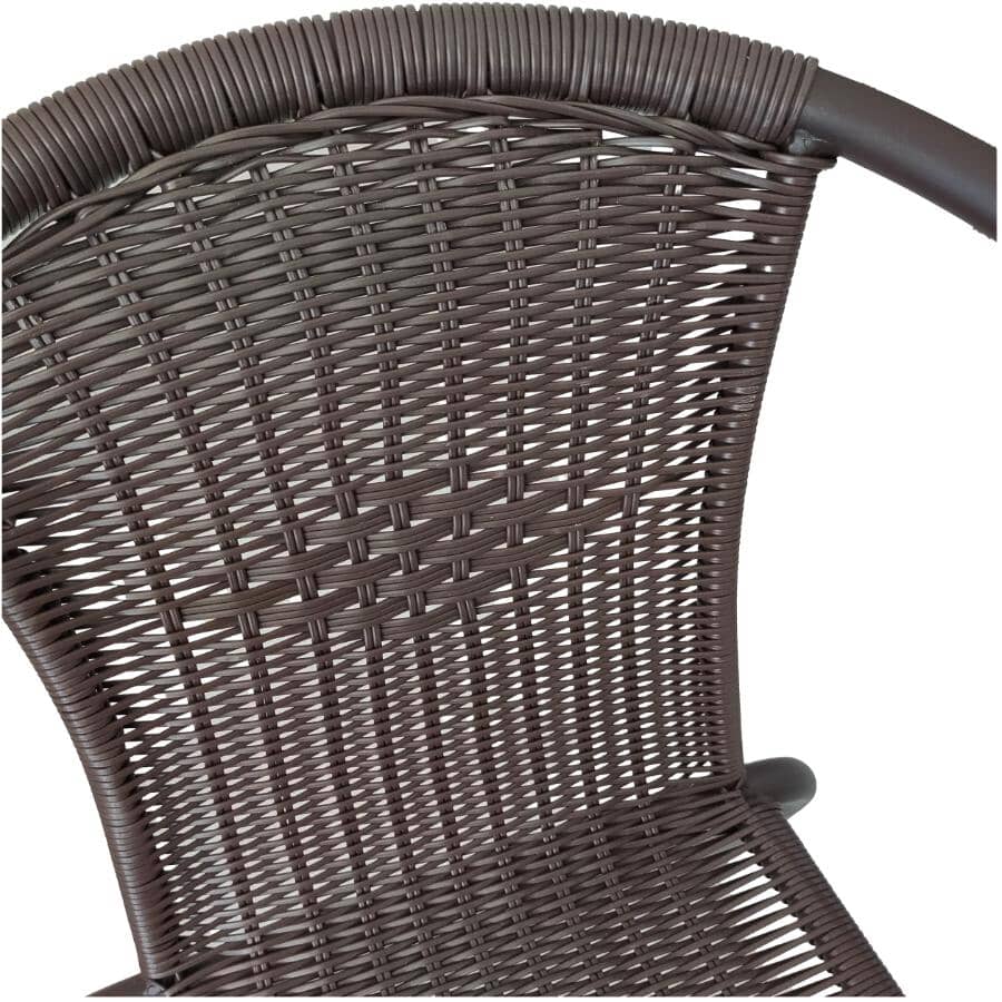 Brown Wicker Steel Frame Bistro Set - 3 Piece