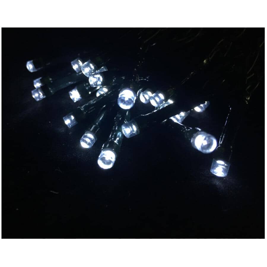 M5 Solar Light Set with Green Wire - Pure White, 50 LEDs