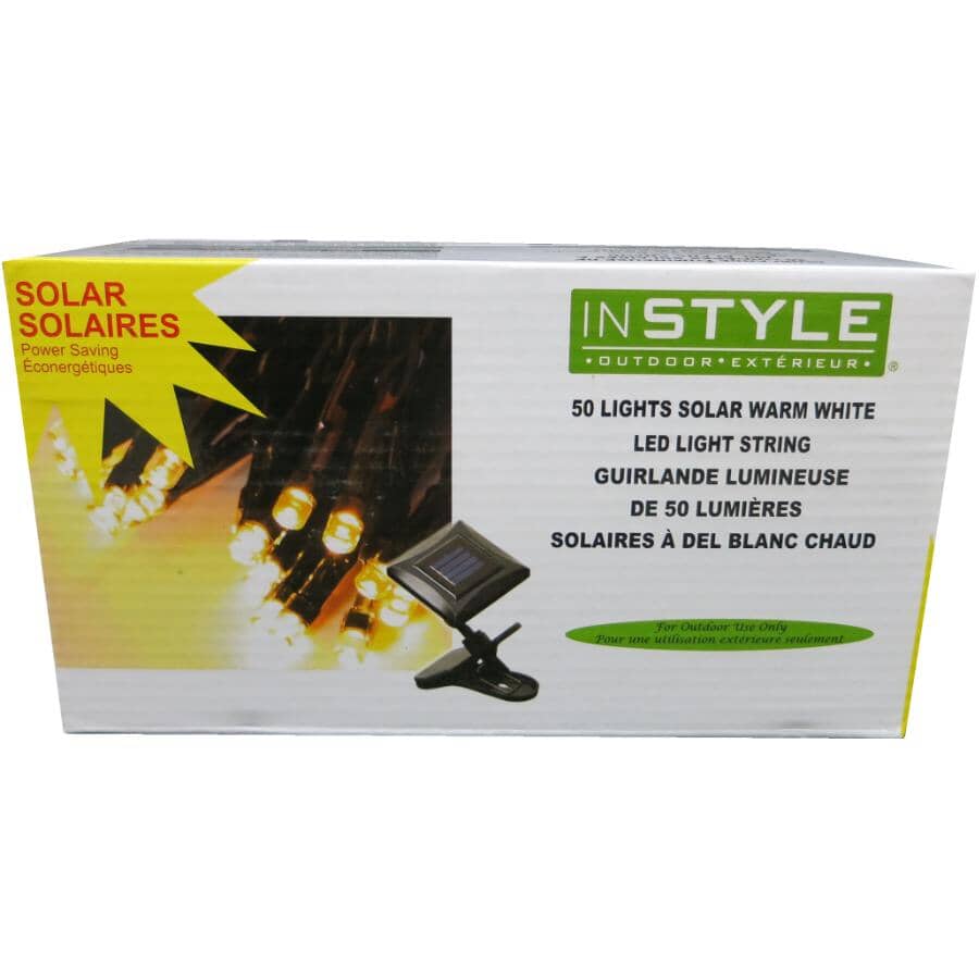 M5 Solar Light Set with Green Wire - Warm White, 50 LEDs