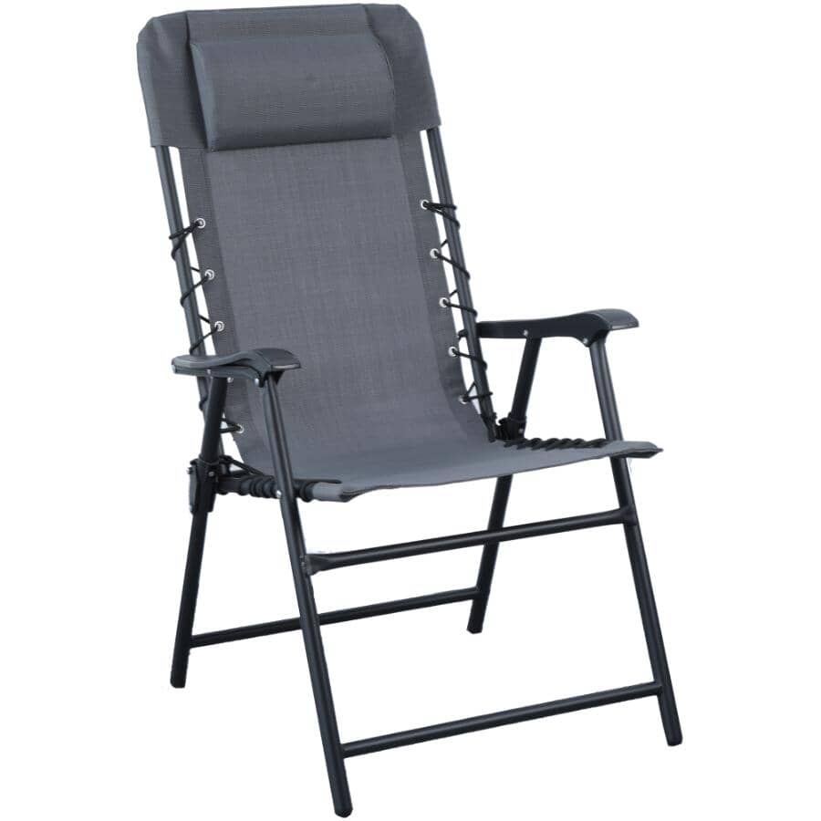 Textilene High Back Folding Chair - Grey