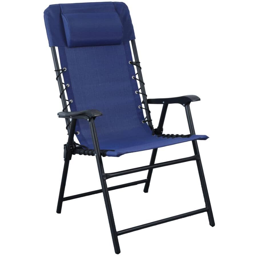 Textilene High Back Folding Chair - Navy Blue