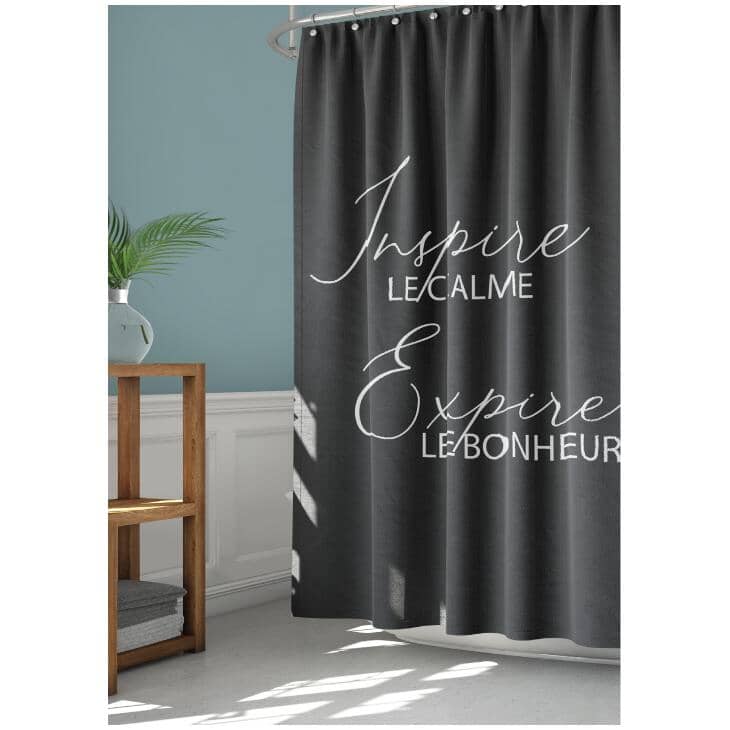 Polyester Shower Curtain - Inspire Expire, 70" x 72"