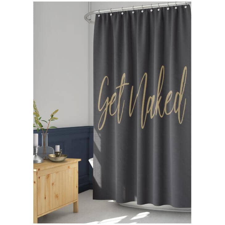 Polyester Shower Curtain - Get Naked, 70" x 72"