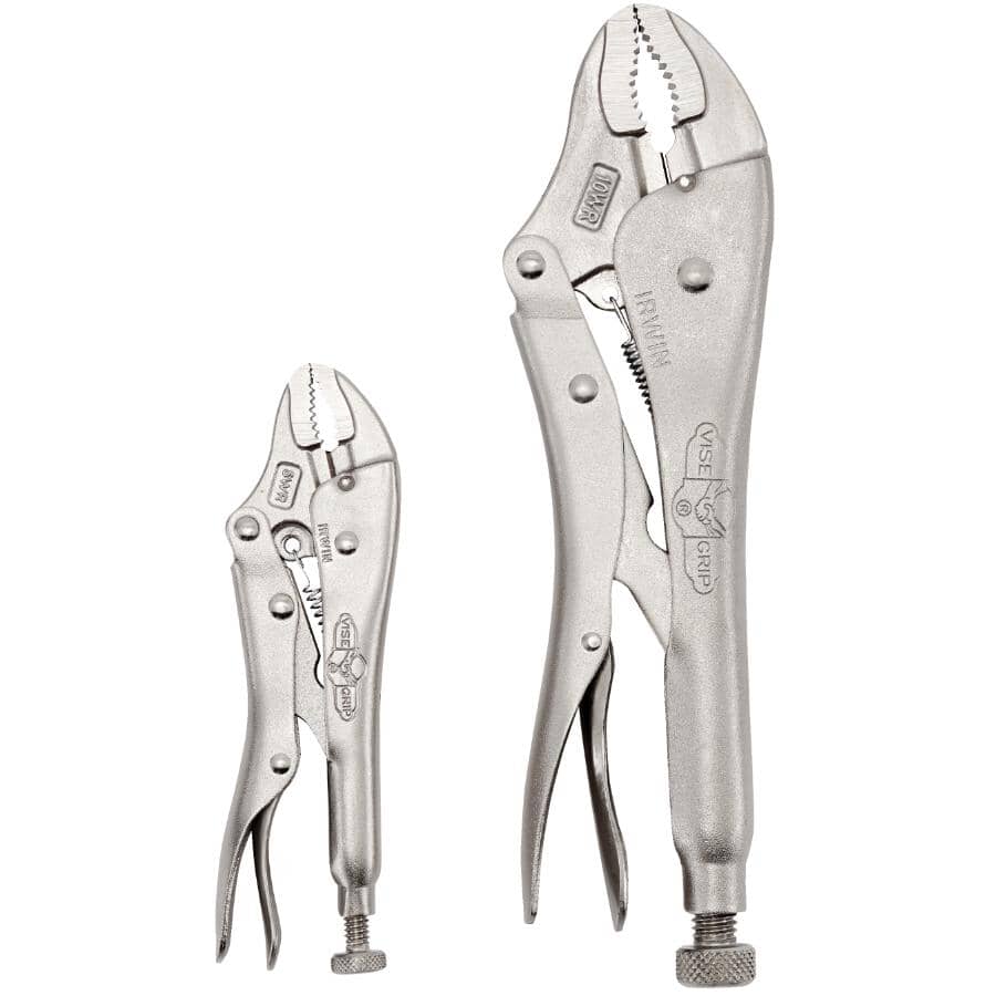 2 Piece Curved Jaw Locking Pliers Set