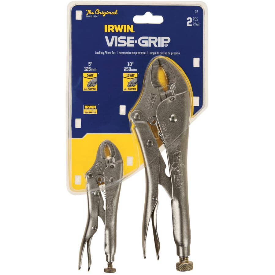2 Piece Curved Jaw Locking Pliers Set