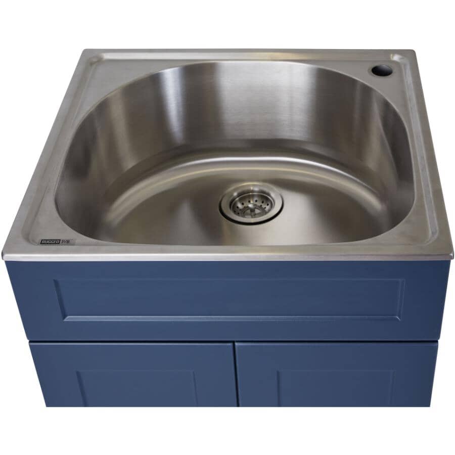 24" x 22" Willow Collection Laundry Cabinet with Stainless Steel Sink - Blue