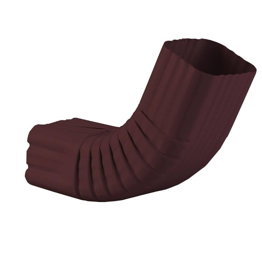2-1/2" Square Aluminum Gutter Elbow - Semi-Gloss Chocolate Brown