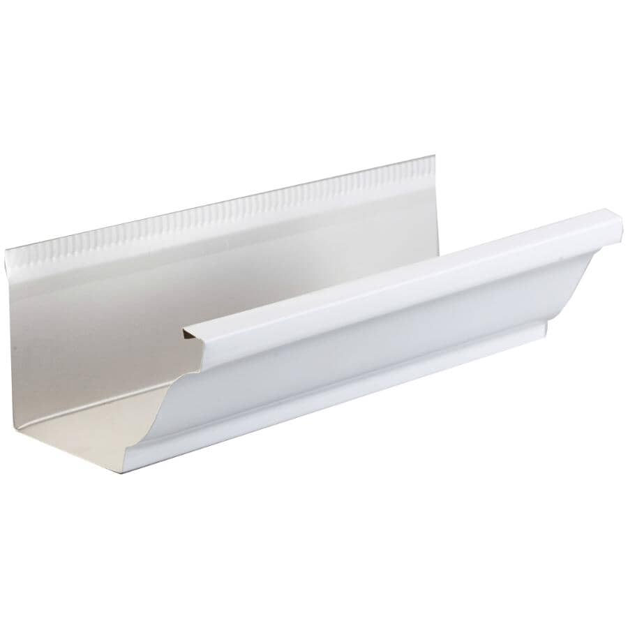 5" x 10' K Style White Semi-Gloss Aluminum Eavestrough