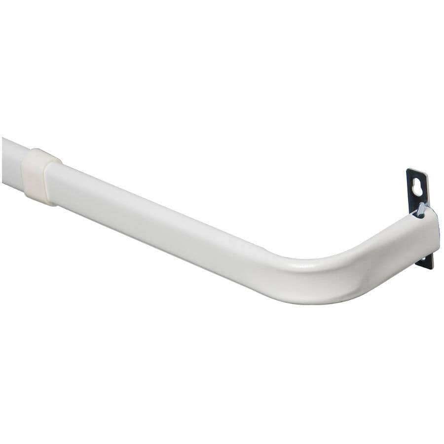 28" - 48" White Heavy Duty Projection Curtain Rod