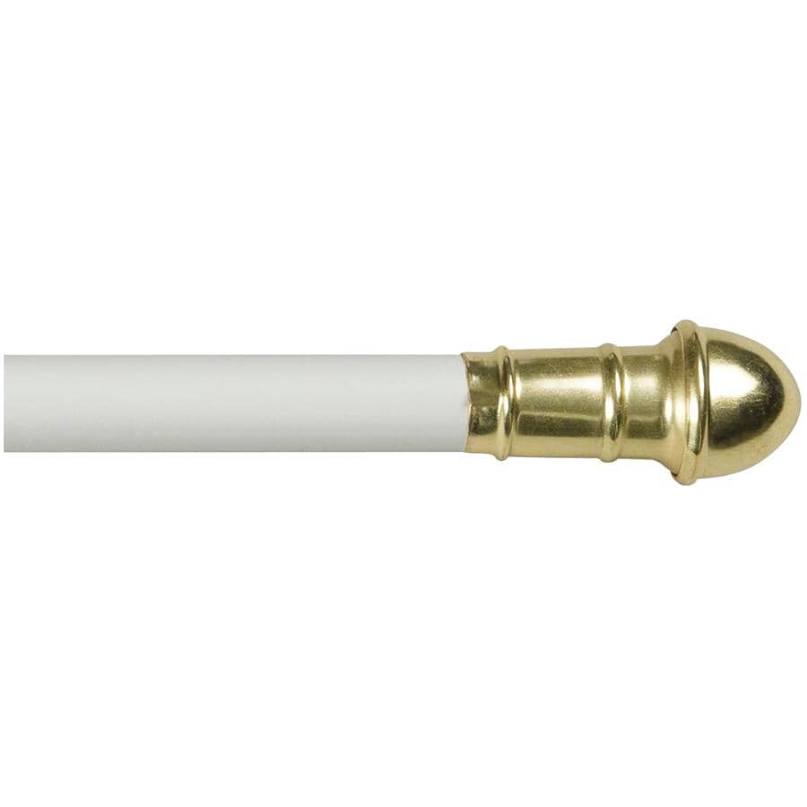 48" - 84" White Cafe Curtain Rod