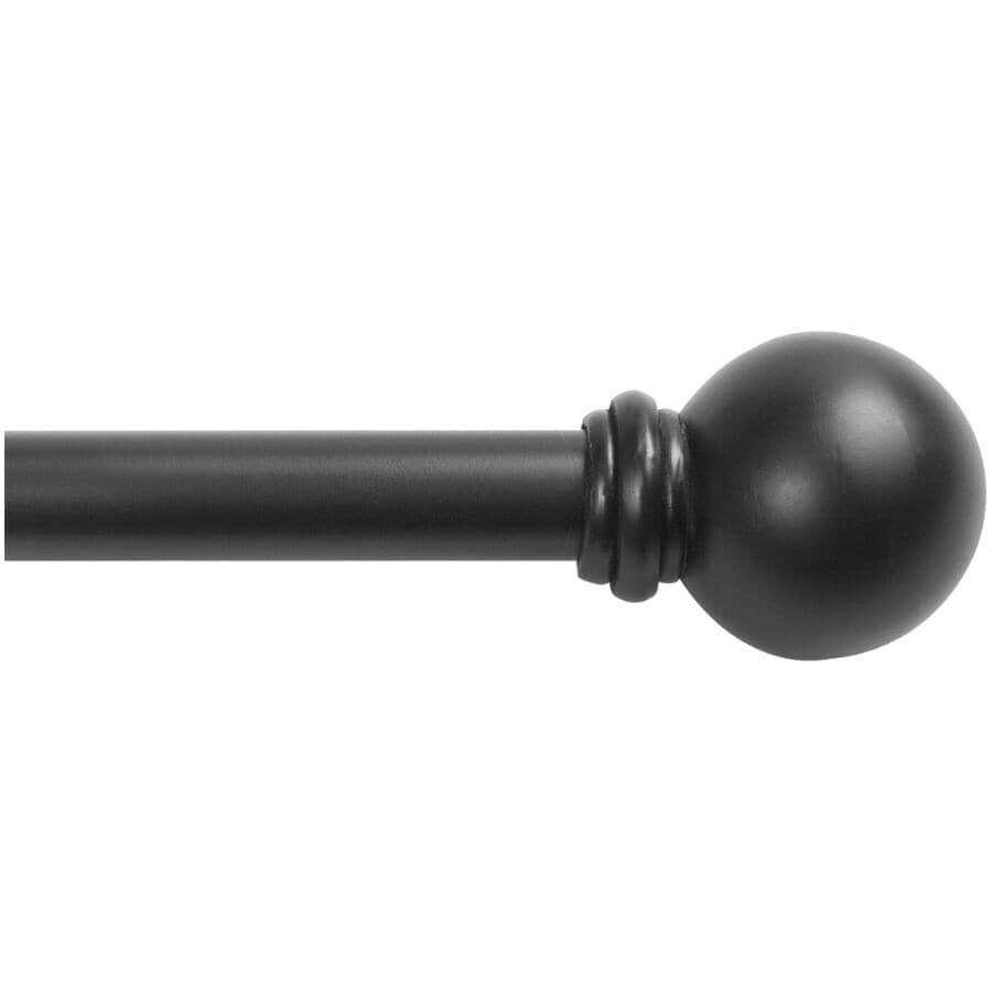 48" - 86" Black Chelsea Cafe Curtain Rod