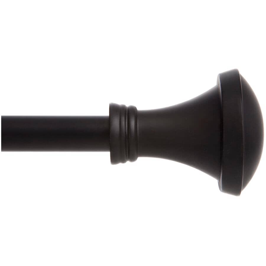 66" - 120" Matte Black Irvington Curtain Rod Set
