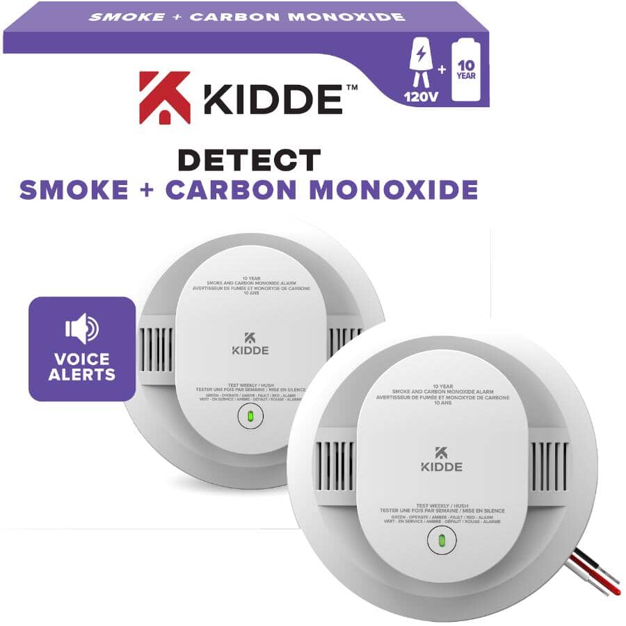 Hardwired Smoke & Carbon Monoxide Detector with Worry Free 10 Year Backup Battery - Voice Warning