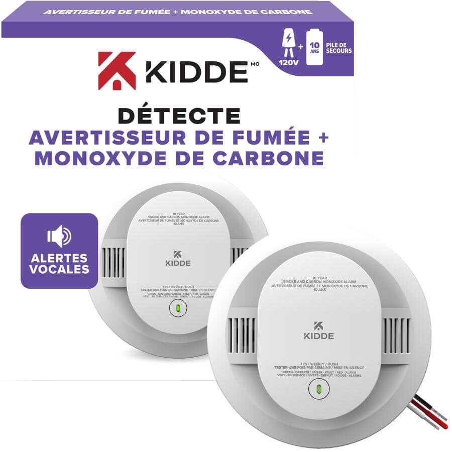 Hardwired Smoke & Carbon Monoxide Detector with Worry Free 10 Year Backup Battery - Voice Warning