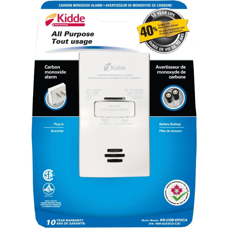 Plug-In Carbon Monoxide Detector, with Battery Back-Up
