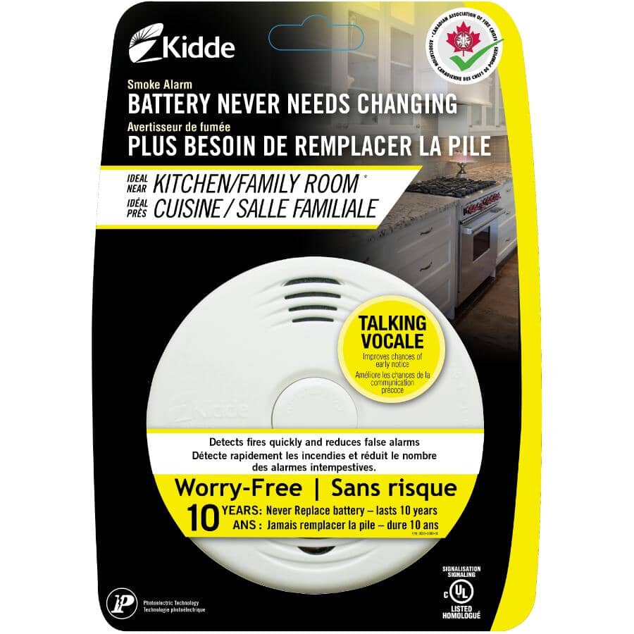 Talking Smoke Detector with 10-Year Sealed Battery