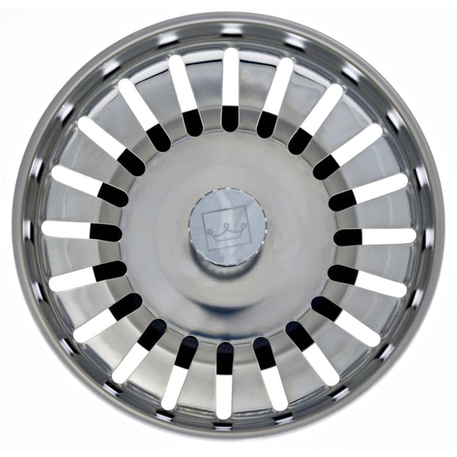 Sink Basket Strainer with Ball Lock for Kindred Sinks, Stainless Steel