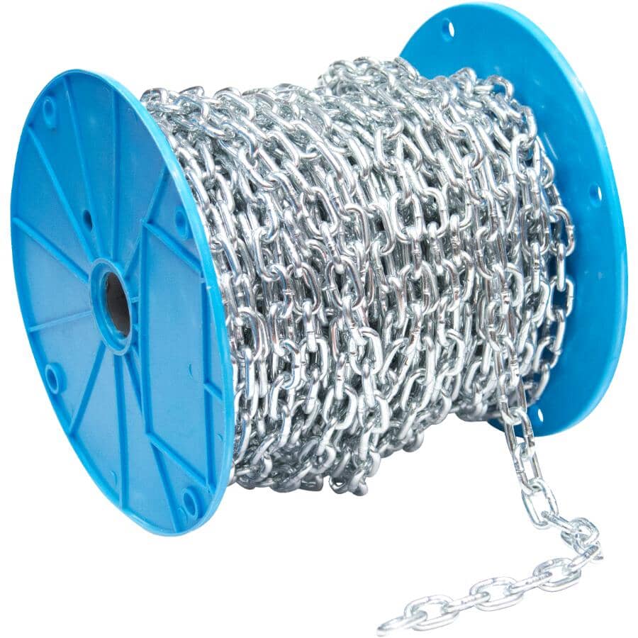 1' x 1/8" Straight Link Chain - Zinc Plated