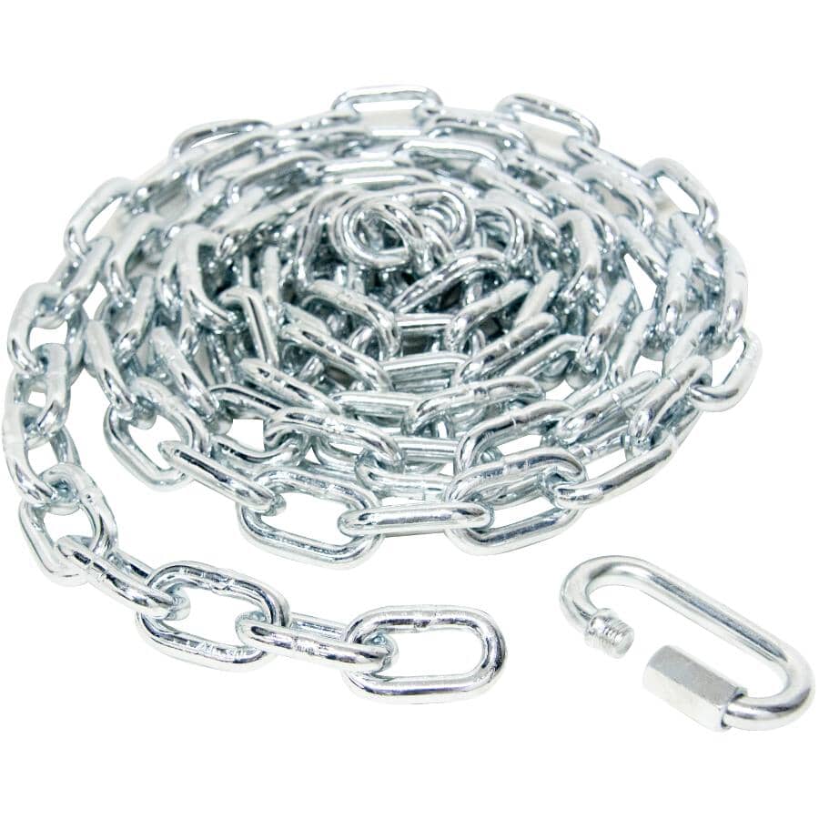 5/32" x 10' Straight Link Chain - Zinc Plated with Quick Link