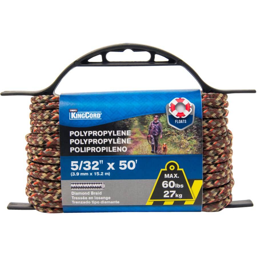 5/32" x 50' Camo Diamond Braid Polypropylene Rope