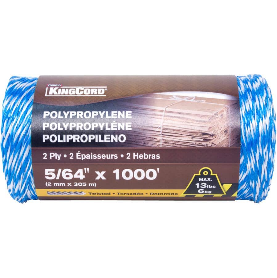 5/64" x 1000' 2 Ply Split Tying Polypropylene Twine