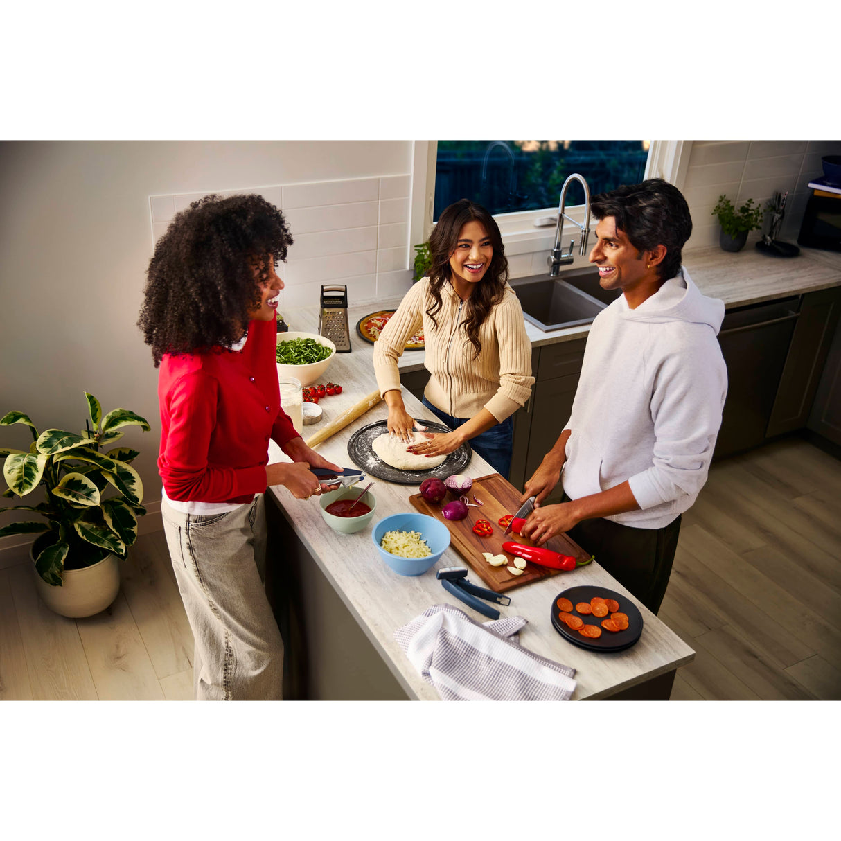 Round Glass Canister with Stainless Steel Lid - 1.2 L