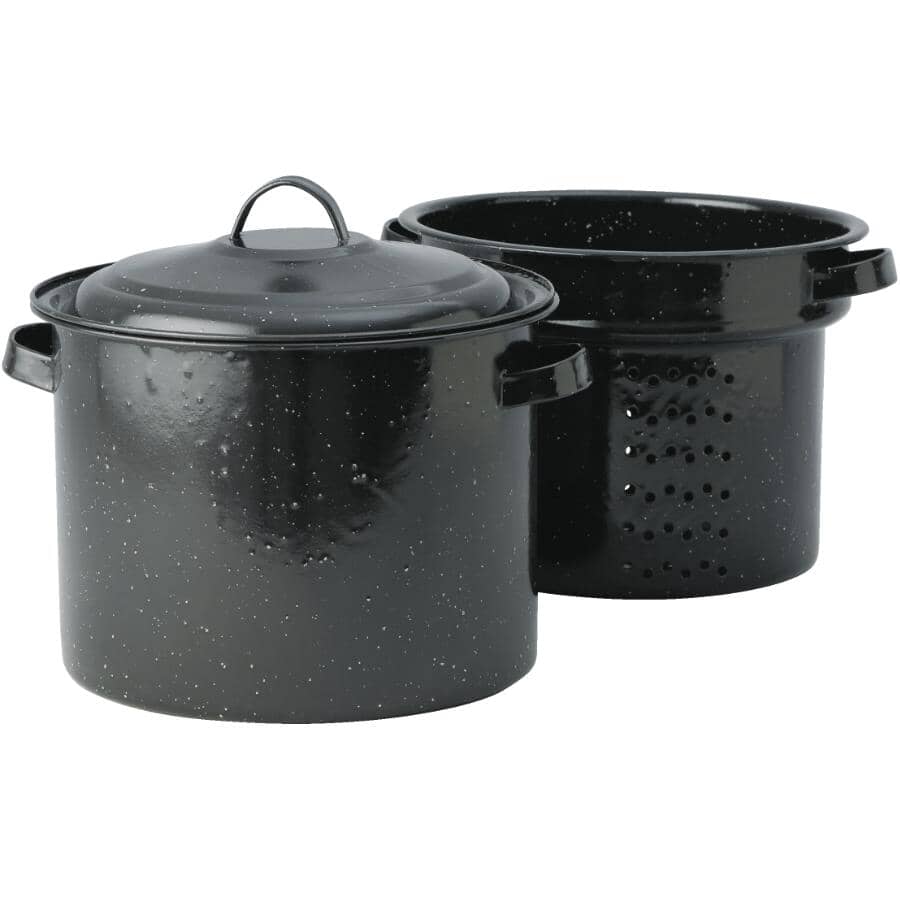 Enamel Blancher - Black, 7 Qt