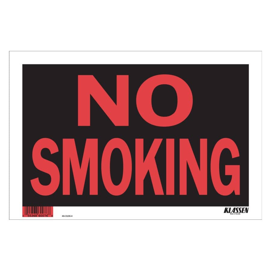 8" x 12" High Impact No Smoking Sign