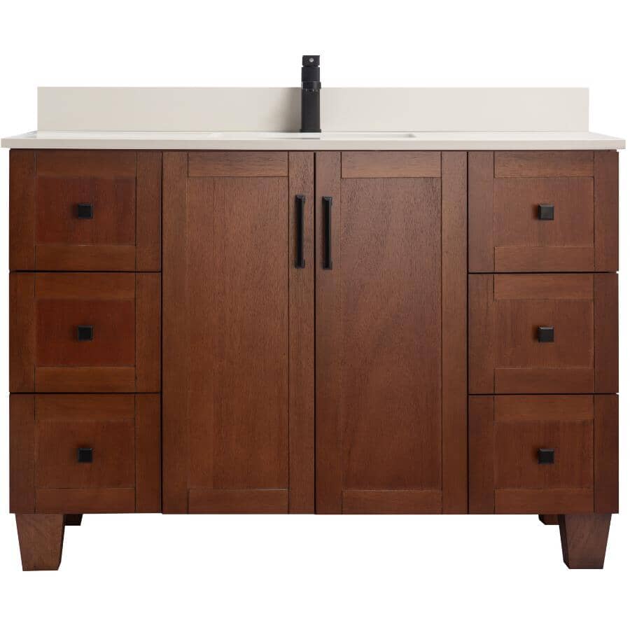 48" W x 22" D Madera Vanity with Quartz Stone Top - Rustic Wood