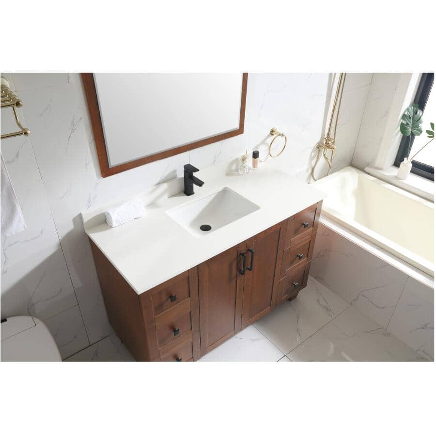 48" W x 22" D Madera Vanity with Quartz Stone Top - Rustic Wood
