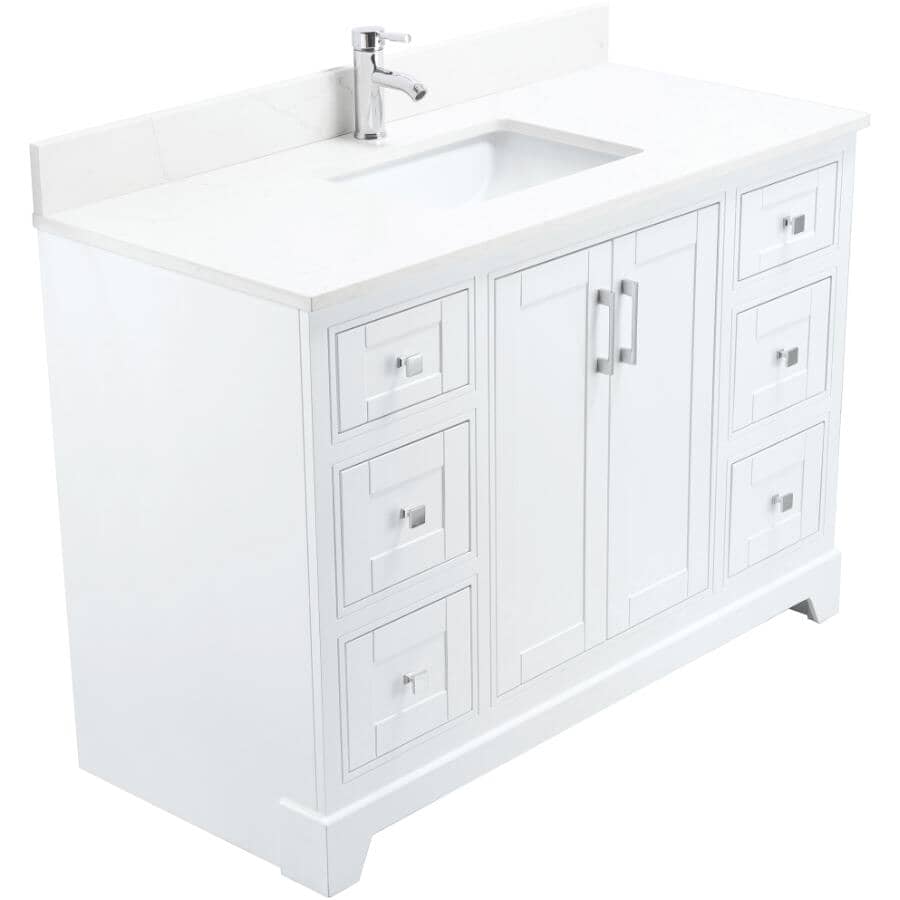 48" W x 22" D Soho Vanity with Quartz Stone Top - White
