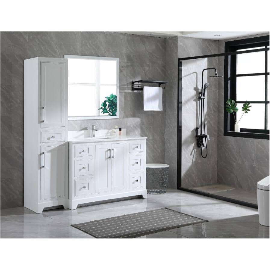 48" W x 22" D Soho Vanity with Quartz Stone Top - White